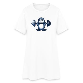 Seal Seal Dumbbell Gym Entraînement de fitness - Robe T-shirt Femme - blanc - Devant