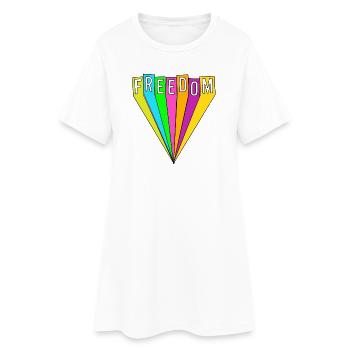 FREEDOM - Robe T-shirt Femme - blanc - Devant