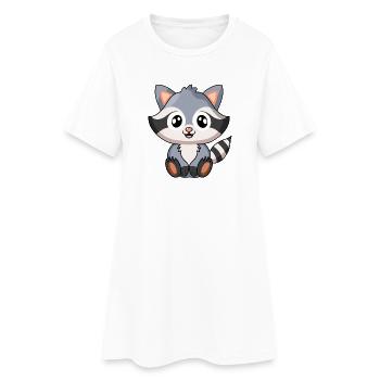 Raton laveur - Robe T-shirt Femme - blanc - Devant