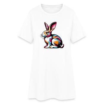 Lapin - Robe T-shirt Femme - blanc - Devant