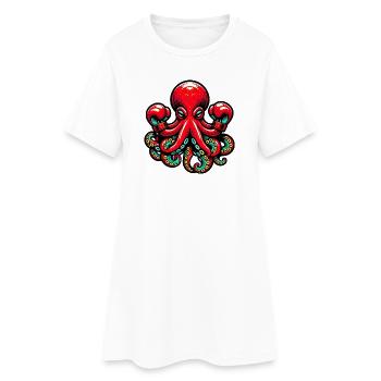 Pieuvre - Robe T-shirt Femme - blanc - Devant