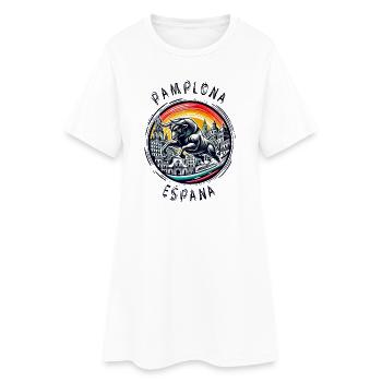 Pamplona Spanien Stier Urlaub - Frauen T-Shirt-Kleid - Weiß - Vorne