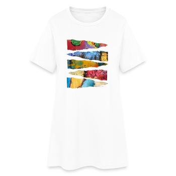 Conception abstraite de couche de peinture colorée - Robe T-shirt Femme - blanc - Devant