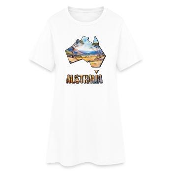 Watercolor Map Australia - Women’s T-Shirt Dress - white - Front