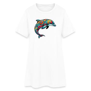 Dauphin - Robe T-shirt Femme - blanc - Devant