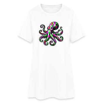 Pieuvre - Robe T-shirt Femme - blanc - Devant