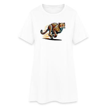 Guépard - Robe T-shirt Femme - blanc - Devant
