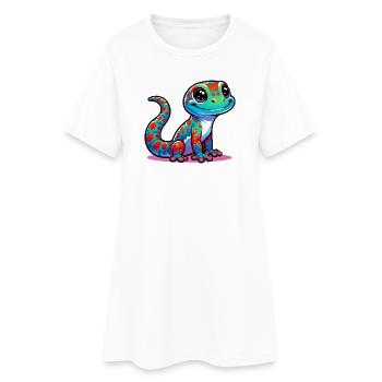 Gecko - Robe T-shirt Femme - blanc - Devant