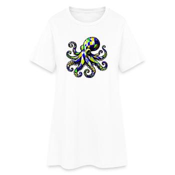 Pieuvre - Robe T-shirt Femme - blanc - Devant