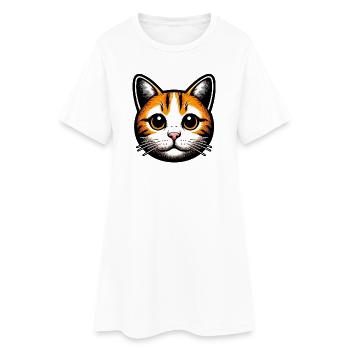 Chat - Robe T-shirt Femme - blanc - Devant