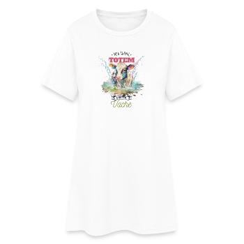 Mon animal totem c'est la vache - Robe T-shirt Femme - blanc - Devant