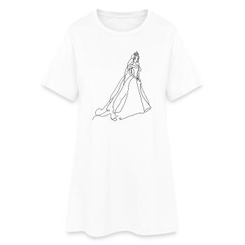 Prinzessin - Frauen T-Shirt-Kleid - Weiß - Vorne