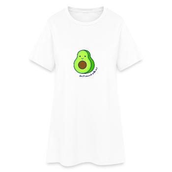 Leg dich nicht mit der Avocado an. - Frauen T-Shirt-Kleid - Weiß - Vorne
