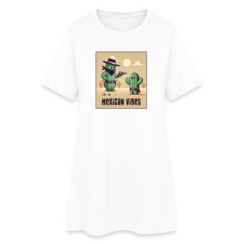 Motif de cactus du Mexique - Robe T-shirt Femme - blanc - Devant