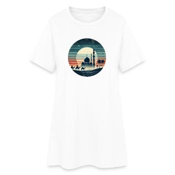 Conception de la ville mosquée de Marrakech - Robe T-shirt Femme - blanc - Devant