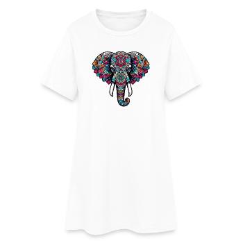Éléphant - Robe T-shirt Femme - blanc - Devant