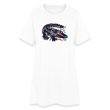 Alligator Crocodile - Robe T-shirt Femme - blanc - Devant