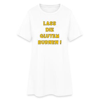SPORT MOTIVATION GLUTEN - Frauen T-Shirt-Kleid - Weiß - Vorne