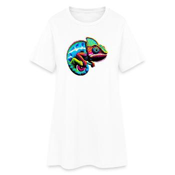 Caméléon - Robe T-shirt Femme - blanc - Devant