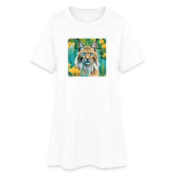 Lynx mystique dans la nature - Robe T-shirt Femme - blanc - Devant