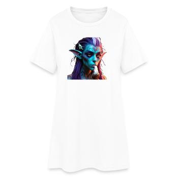Rave Aliens — Cosmic Brew - Frauen T-Shirt-Kleid - Weiß - Vorne