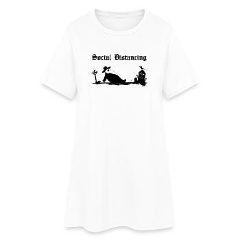 Peste noire Distanciation sociale - Robe T-shirt Femme - blanc - Devant