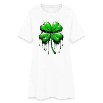 Four-leaf clover - Women’s T-Shirt Dress - white - Front