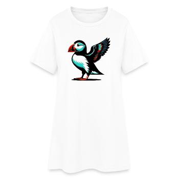 Macareux - Robe T-shirt Femme - blanc - Devant