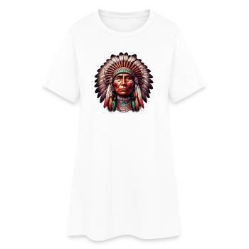 Amerikanisch, Indianer, Amerikaner - Frauen T-Shirt-Kleid - Weiß - Vorne