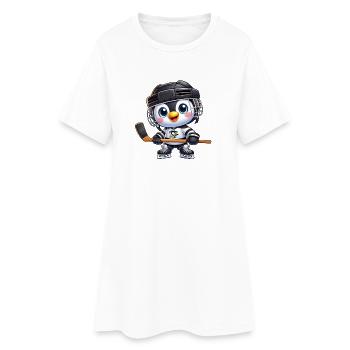 Hockeys Pinguin Eishockeyspieler Cartoon Kinder - Women’s T-Shirt Dress - white - Front