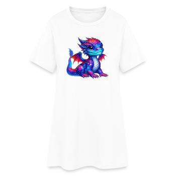 Drache - Frauen T-Shirt-Kleid - Weiß - Vorne