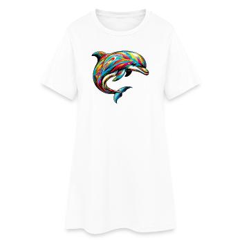 Dauphin - Robe T-shirt Femme - blanc - Devant