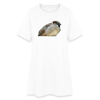 Pastell-Sperling im Wald - Frauen T-Shirt-Kleid - Weiß - Vorne