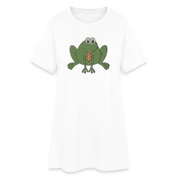 Frog with a tie - Women’s T-Shirt Dress - white - Front