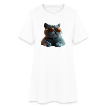 Britisch Kurzhaar Katze BKH Katzenmama Süße Katzen - Frauen T-Shirt-Kleid - Weiß - Vorne