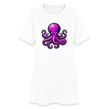 Pieuvre - Robe T-shirt Femme - blanc - Devant