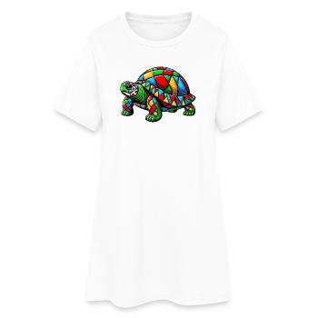 Arlequin Tortue - Robe T-shirt Femme - blanc - Devant