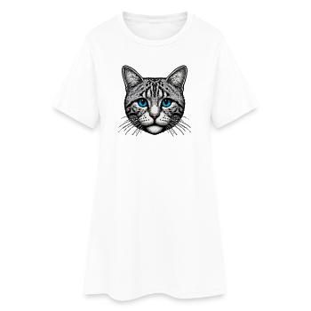 Chat - Robe T-shirt Femme - blanc - Devant