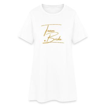 Team Bride! Personalisierbar - Frauen T-Shirt-Kleid - Weiß - Vorne