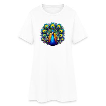 Paon - Robe T-shirt Femme - blanc - Devant