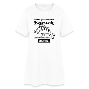 Angler Motiv mit Barsch - Frauen T-Shirt-Kleid - Weiß - Vorne