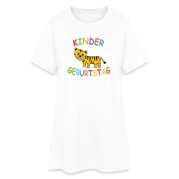 Kindergeburtstag mit Tiger - Frauen T-Shirt-Kleid - Weiß - Vorne