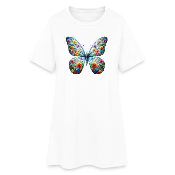 Papillon - Robe T-shirt Femme - blanc - Devant