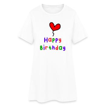 ALLES GUTE ZUM GEBURTSTAG. ALLES GUTE ZUM GEBURTSTAG. JAHRESTAG. - Frauen T-Shirt-Kleid - Weiß - Vorne