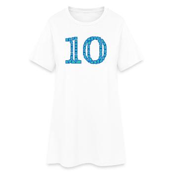 10. 10 ANS. 10e ANNIVERSAIRE. ANNIVERSAIRE 10 ANS. - Robe T-shirt Femme - blanc - Devant