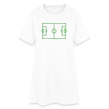 Fußballfeld - Frauen T-Shirt-Kleid - Weiß - Vorne