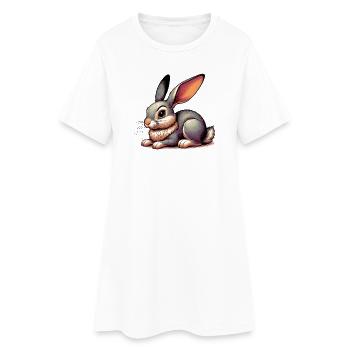 Rabbit - Women’s T-Shirt Dress - white - Front