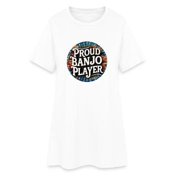Proud Banjo Player Badge Design - Women’s T-Shirt Dress - white - Front