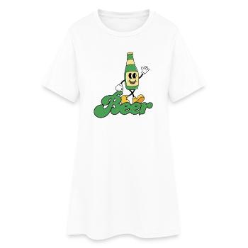 Bière - Robe T-shirt Femme - blanc - Devant