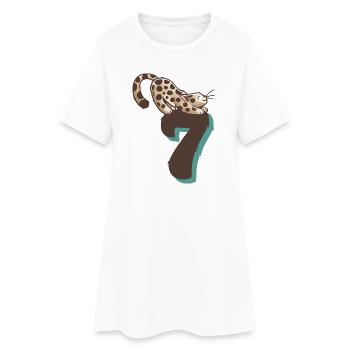 Cat Number 7 - Women’s T-Shirt Dress - white - Front